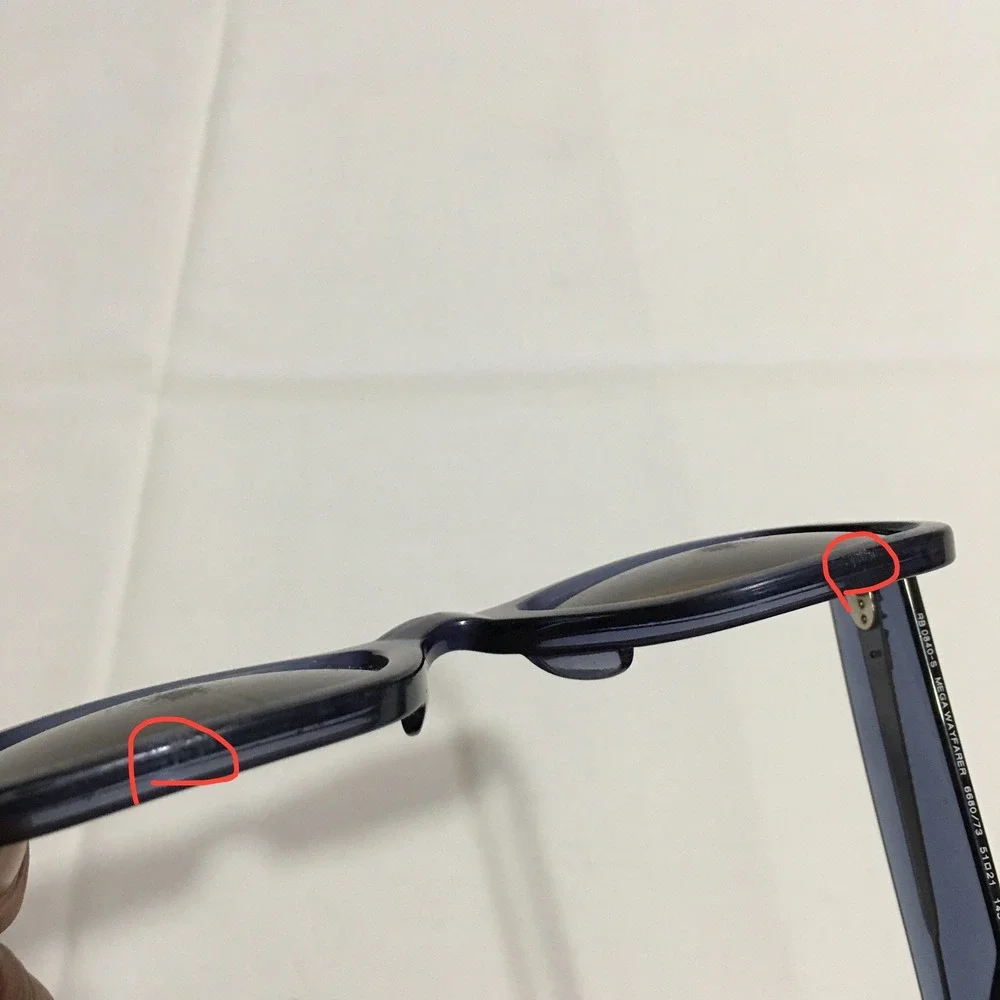 Ray-Ban Mega Wayfarer RB0840S Sunglasses Transparent Blue Frame Brown Lens Parts